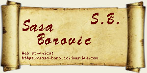 Saša Borović vizit kartica